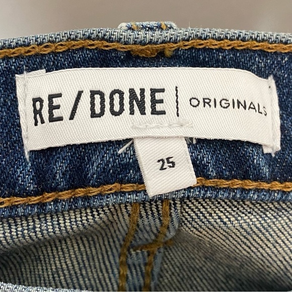 Re/Done Comfort Stretch High Rise Crop Jeans in Midnight Blue - Picture 7 of 10